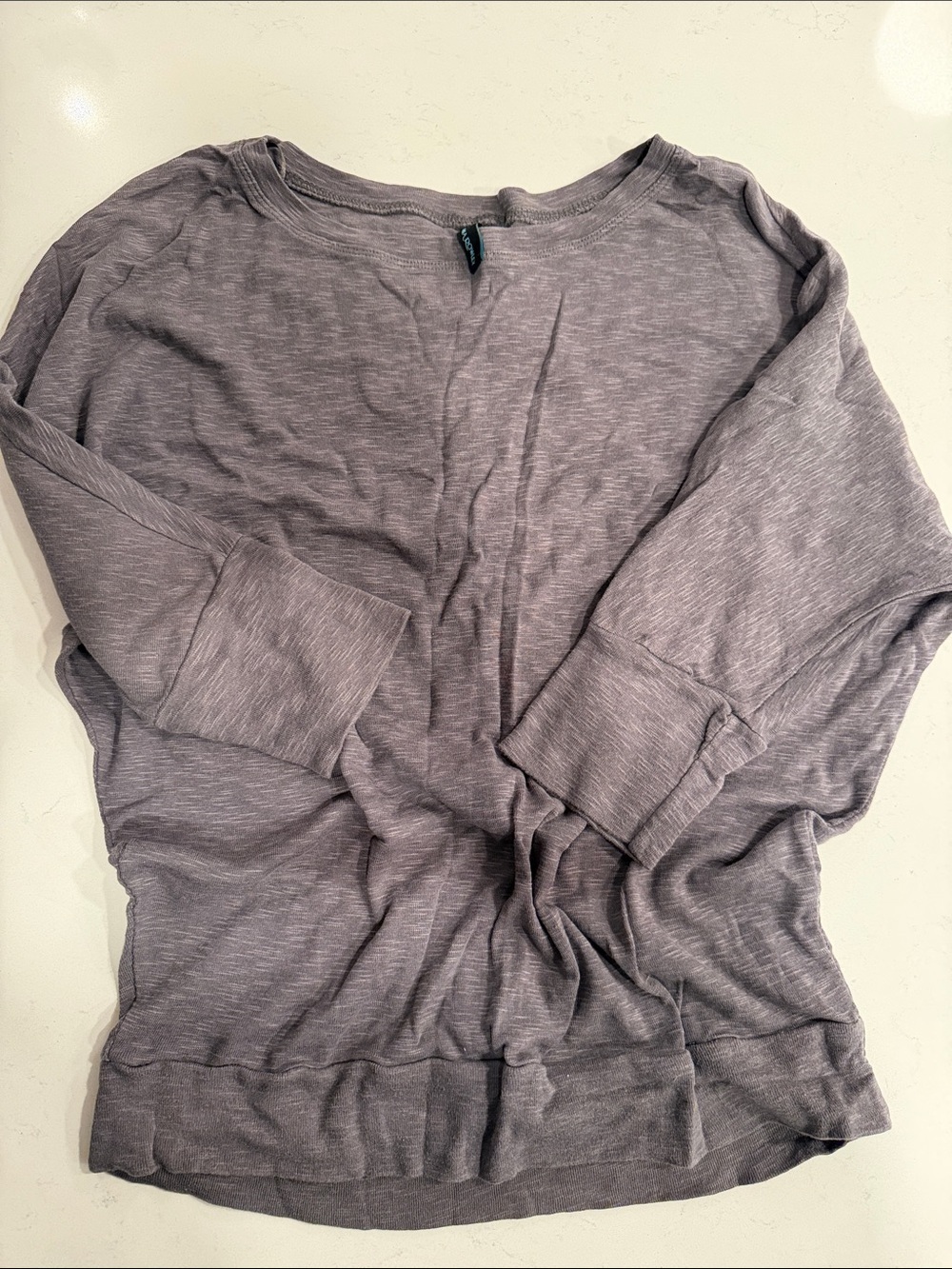 Cynthia Rowley Heather Gray Long Sleeve Scoop Neck Top